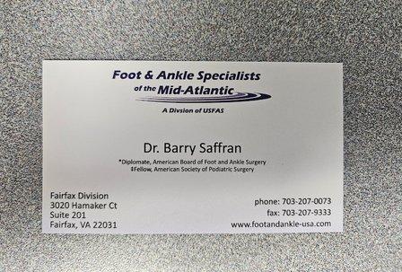 Barry Saffran, DPM/Foot and Ankle Specialists of the Mid-Atlantic